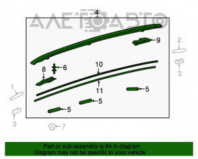 Bara longitudinală dreapta Lexus RX350 RX450h 16-22 crom