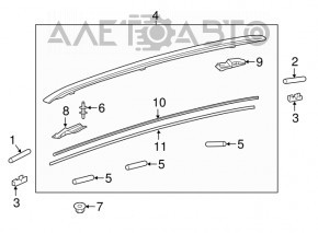 Bara longitudinală dreapta Lexus RX350 RX450h 16-22 crom