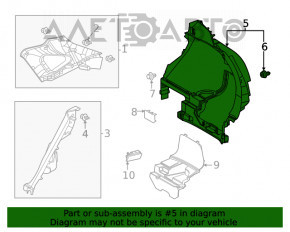 Capotă arc stânga Toyota Venza 21- neagră fără subwoofer.