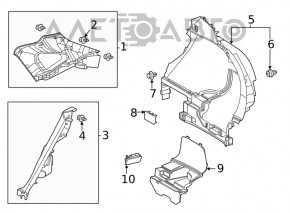 Capotă arc stânga Toyota Venza 21- neagră fără subwoofer.