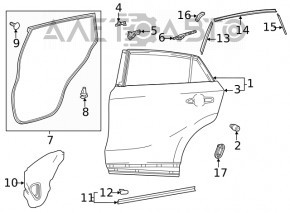 Ușă asamblată spate dreapta Toyota Venza 21- negru 219