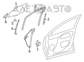 Направляющая стекла двери передней прав Toyota Venza 21- передняя
