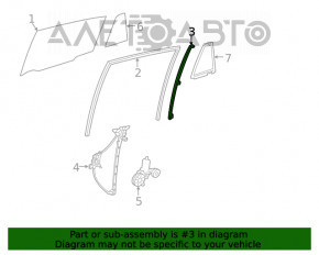 Направляющая стекла двери задней правой Toyota Venza 21-