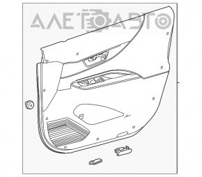 Обшивка двери карточка передняя прав Toyota Venza 21- LE, XLE черная, кожа