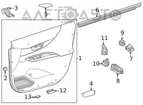 Capacul ușii față dreapta Toyota Venza 21- LE, XLE, negru, piele