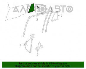 Стекло двери треугольник заднее правое Toyota Venza 21-
