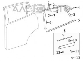 Capac usa inferioara spate stanga Toyota Venza 21- nou OEM original