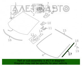 Moldura parbrizului stâng Toyota Venza 21-