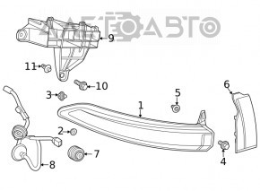 Lampa exterioară aripă dreaptă Toyota Venza 21-