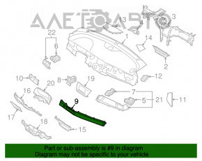 Capacul panoului frontal dreapta Kia Niro 17-19 negru, sub butonul start-stop