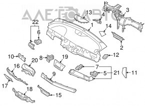 Capacul panoului frontal dreapta Kia Niro 17-19 negru, sub butonul start-stop