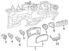 Кнопка зажигания Start-Stop Toyota Venza 21- синяя