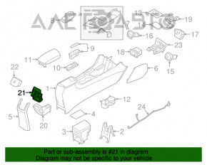 Deflectorul de aer al conductei de aer a consolei centrale Kia Niro 17-22 HEV, PHEV