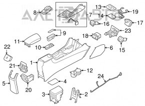 Deflectorul de aer al conductei de aer a consolei centrale Kia Niro 17-22 HEV, PHEV