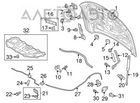 Capota de protecție internă dreapta pentru Audi A6 C7 12-18, nou, original OEM.