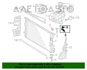 Suportul rezervorului de expansiune al sistemului de răcire inferior Audi A6 C7 12-18