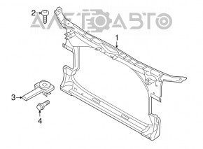 Suport radiator dreapta jos Audi A6 C7 12-18, complet asamblat din 3 piese.