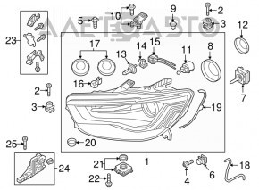 Suport far stanga sus Audi A6 C7 16-18 nou original OEM