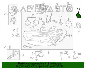 Capacul farului cu lampa xenon pentru Audi A6 C7 12-18, nou, original OEM