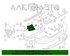 Suportul pentru bara spate sub stopul din stânga Audi A6 C7 12-15 pre-restilizare, nou, neoriginal AND.