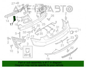 Suportul pentru bara spate stânga internă Audi A6 C7 12-15 pre-restilizare.