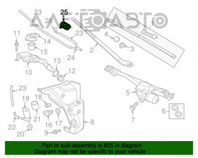 Injectoarele de spălare a parbrizului dreapta Audi A6 C7 12-18 cu încălzire.