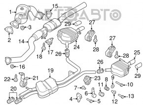 Suportul de evacuare frontal pentru Audi A6 C7 12-18, nou, original OEM.