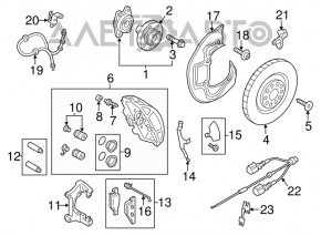 Кожух тормозного диска передний левый Audi A6 C7 12-18 356mm