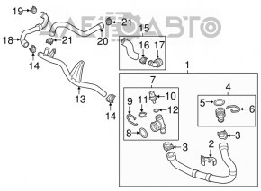 Furtunul sistemului de răcire VW Jetta 19- 2.0T plastic nou OEM original