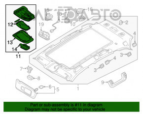 Plafonul de iluminare frontal pentru Audi Q5 80A 18-20 sub geam, gri, zgârieturi