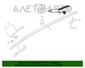 Capacul de balustradă longitudinală din spate dreapta pentru Hyundai Tucson 16-20 fără trapă