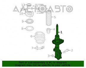 Amortizorul frontal dreapta Hyundai Kona 18-23 1.6, 2.0 FWD