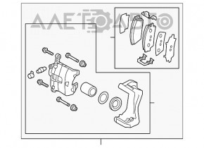 Suportul frontal stânga Hyundai Kona 18-23 pentru discul de frână de 305 mm.