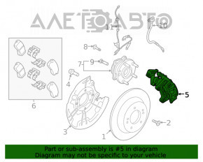 Suport spate stânga Hyundai Kona 18-23 FWD pentru discul de frână de 260 mm.