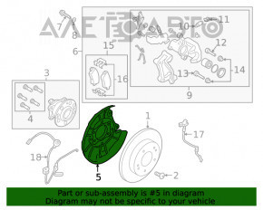 Capacul discului de frână din spate dreapta Hyundai Kona 18-23 FWD cu suport, pentru discul de frână de 260 mm.