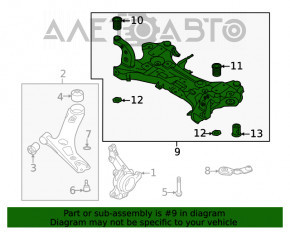 Подрамник передний Hyundai Kona 18-23 1.6, 2.0 FWD