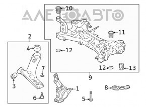 Подрамник передний Hyundai Kona 18-23 1.6, 2.0 FWD