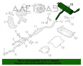 Silencer spate cu baie Jeep Cherokee KL 19- 3.2 AWD 2 tevi