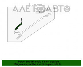 Capacul de șină longitudinală frontală dreapta Nissan Rogue 14-20 cu 4 puncte de fixare, suport rupt