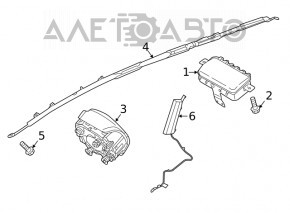 Airbagul de siguranță în volanul șoferului pentru Hyundai Kona 18-23.