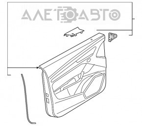 Capacul usii spate stanga Audi Q5 80A 18-20, negru, cu insertie de lemn, cotiera neagra, zgarietura.