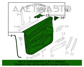 Capacul usii spate stanga Audi Q5 80A 18-20, negru, cu insertie de lemn, cotiera neagra, zgarietura.