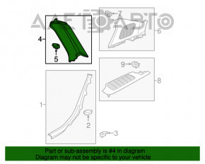 Capacul spate al barei din spate înainte de fereastră stânga Audi Q5 80A 18- gri, pentru curățare chimică.