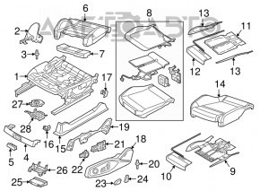 Scaunul șoferului Audi Q5 80A 18- cu AIRBAG, piele, negru, electric, cu încălzire, zdrobit, crăpaturi