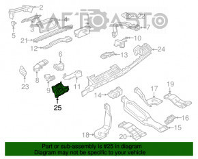 Deflectorul de aer cu capac pentru conducta de aer stânga Audi Q5 80A 18-20 crom