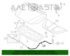 Cablu de deschidere a capotei din spate pentru Hyundai Kona 18-23