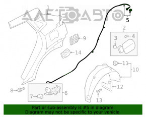 Трос лючка бензобака Hyundai Kona 18-23 1.6, 2.0