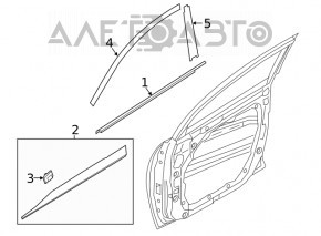 Sticla portiera centrala fata stanga Hyundai Kona 18-19 nou original OEM