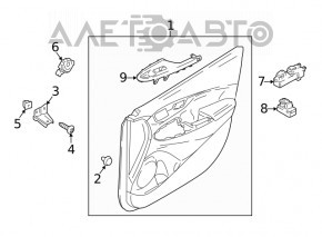 Capacul usii, cartela frontala stanga Hyundai Kona 18-21 cu insertie, gri, zgarieturi.