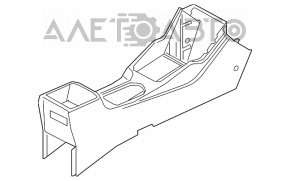 Консоль центральная подлокотник и подстаканники Hyundai Kona 18-21 1.6, 2.0 черная, царапины